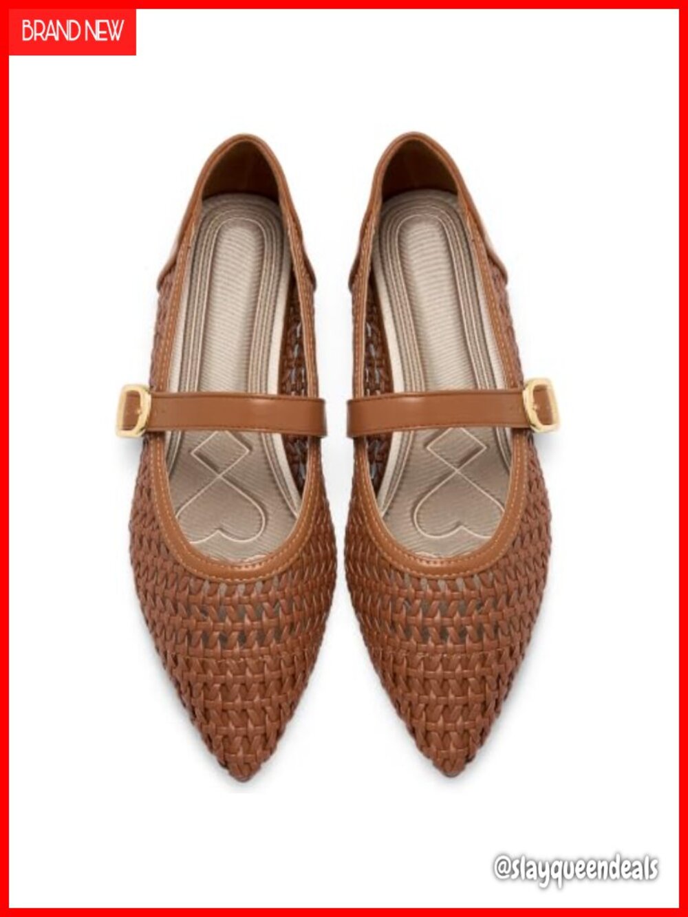 Mesh Mary Jane Ballet Flats Woven Pointed Toe Comfort Buckle Strap Shoes